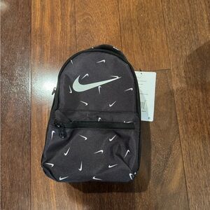 Nike Black Mini Backpack with White Swoosh Accents nwt